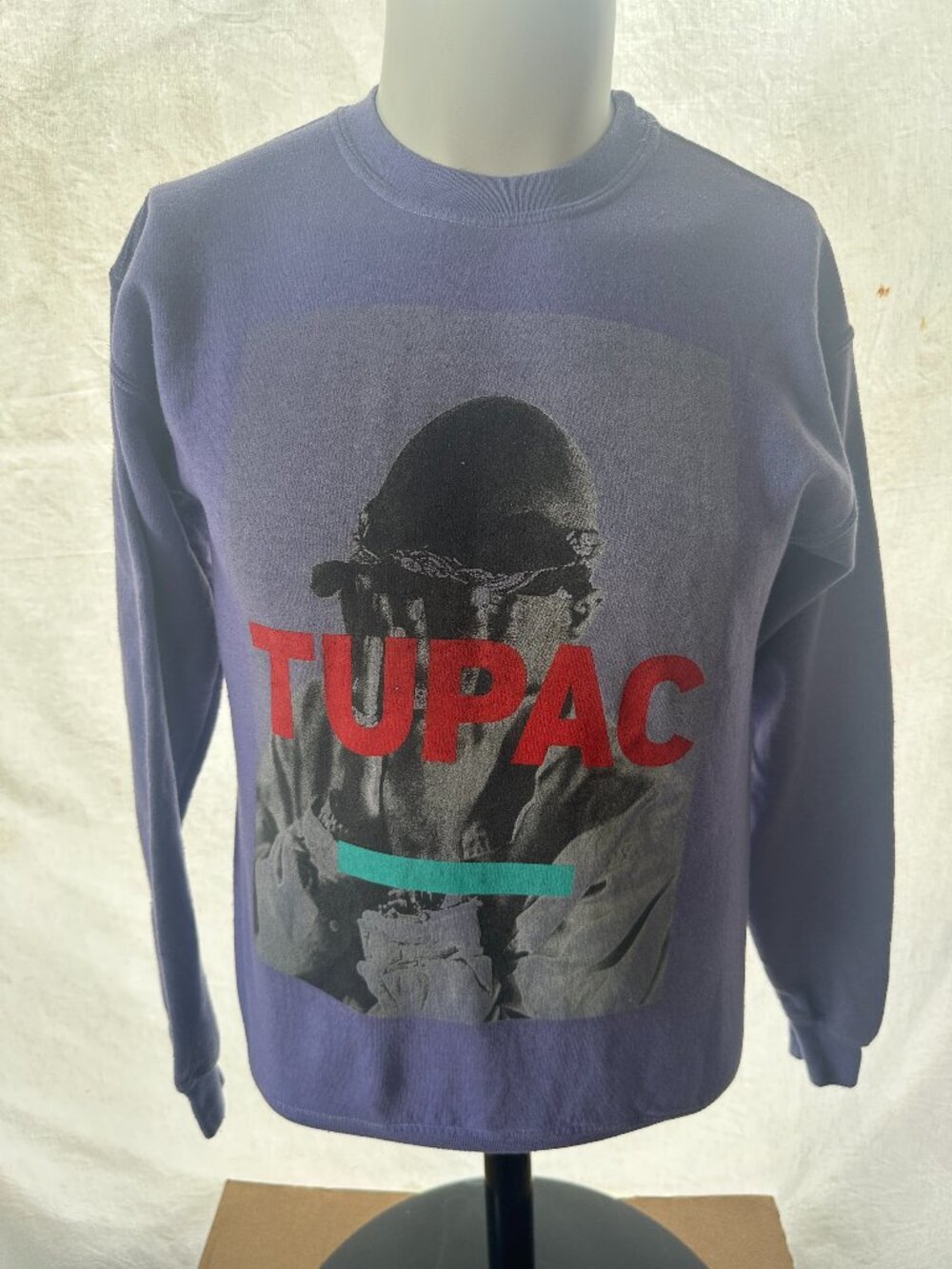 Tupac Shakur 2pac 2017 Men's Purple Crewneck Sweater Size XS All Eyez on Me